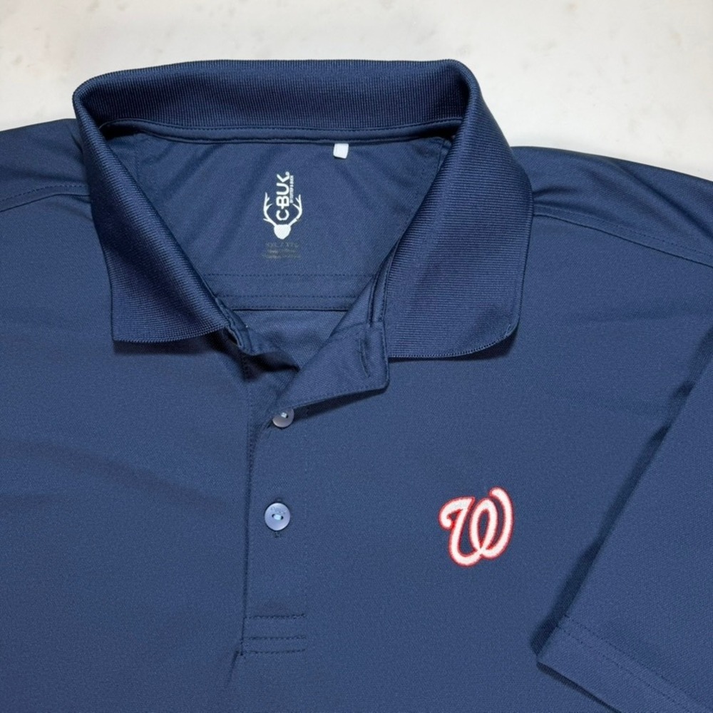 Cutter & Buck CBUK Mens Navy Washington Nationals Polo Shirt‎ XXL